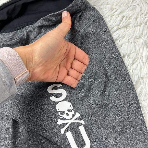 Lululemon Pace Rival Crops Heathered Black Black SoulCycle Collab - Picture 5 of 7